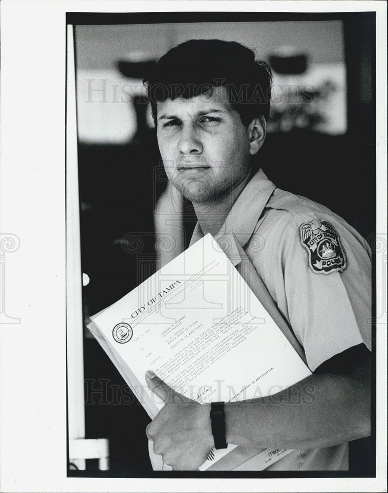 1991 Press Photo Tampa Police Recruits Laid Off - Historic Images