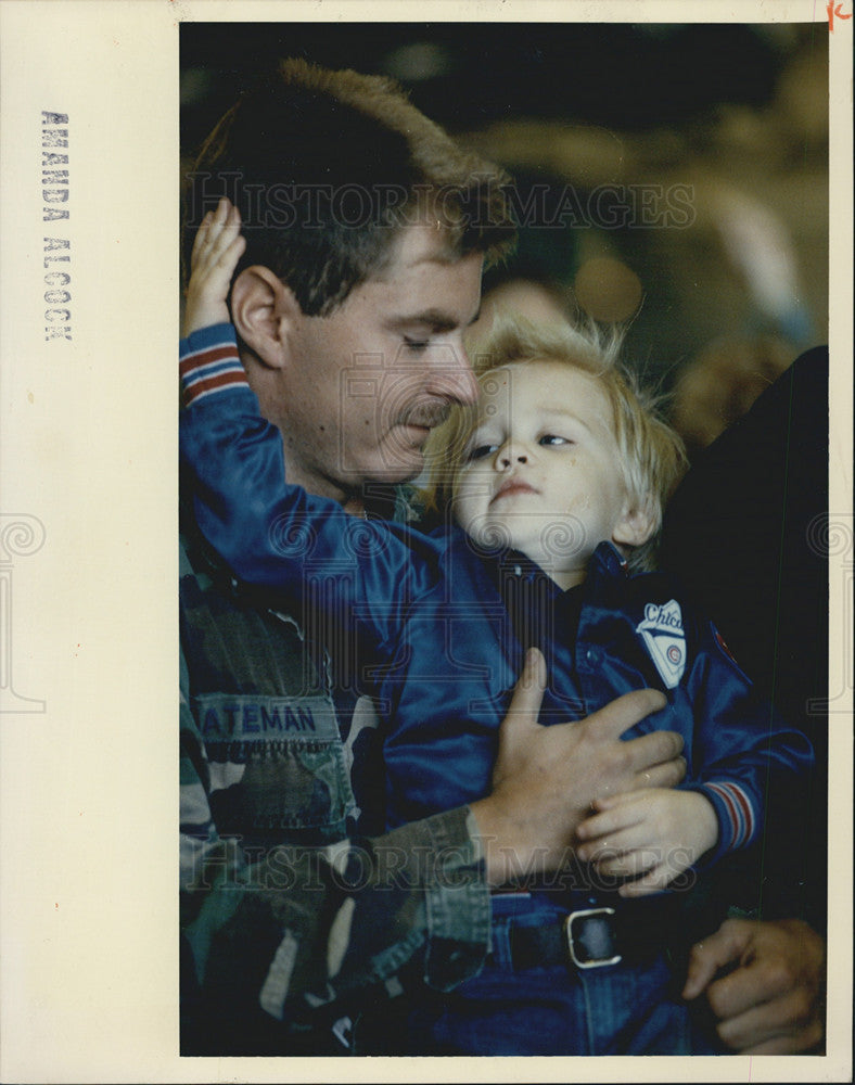 1980 Press Photo David Bateman and his uncle Air National Guard Glenn Bateman - Historic Images