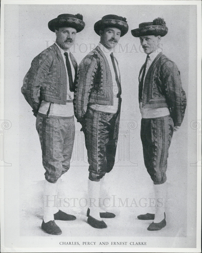Press Photo Charles, Percy &amp; Ernest Clarke. - Historic Images