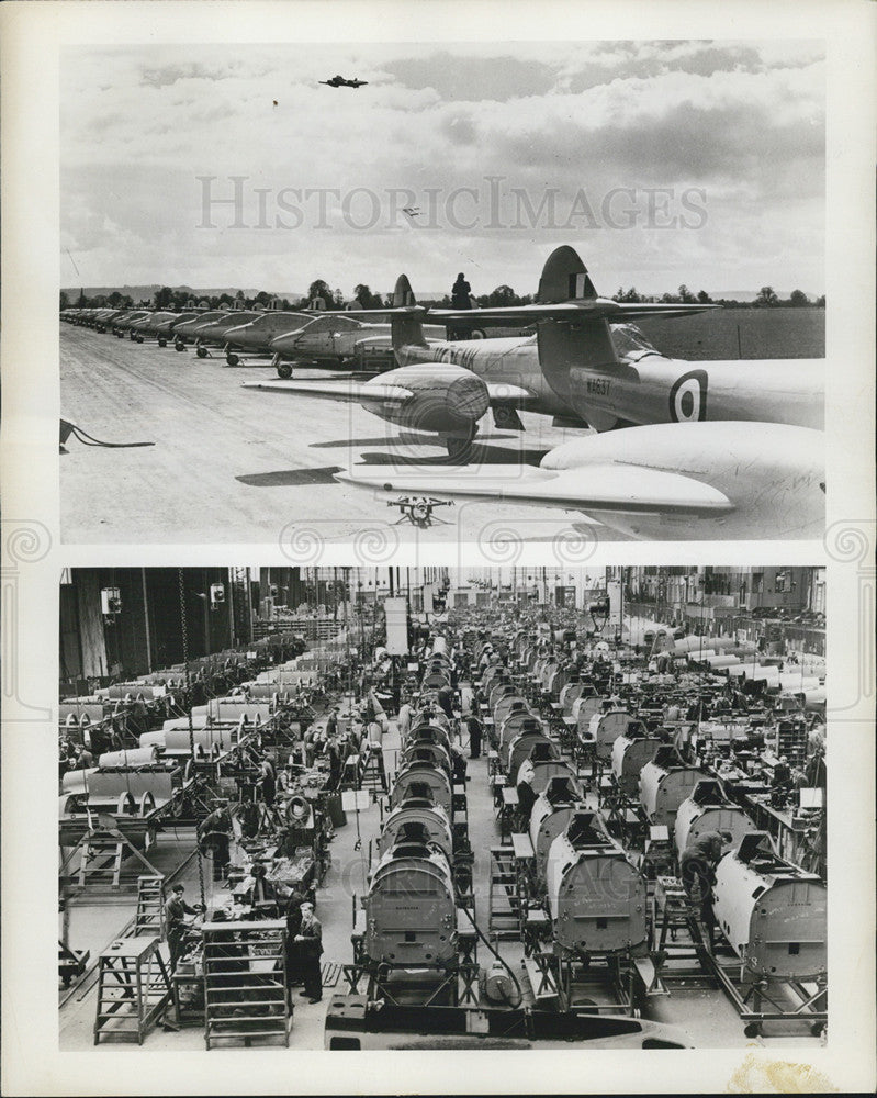 1951 Press Photo Making meteors in Gloucester Aircraft Company&#39;s factory - Historic Images