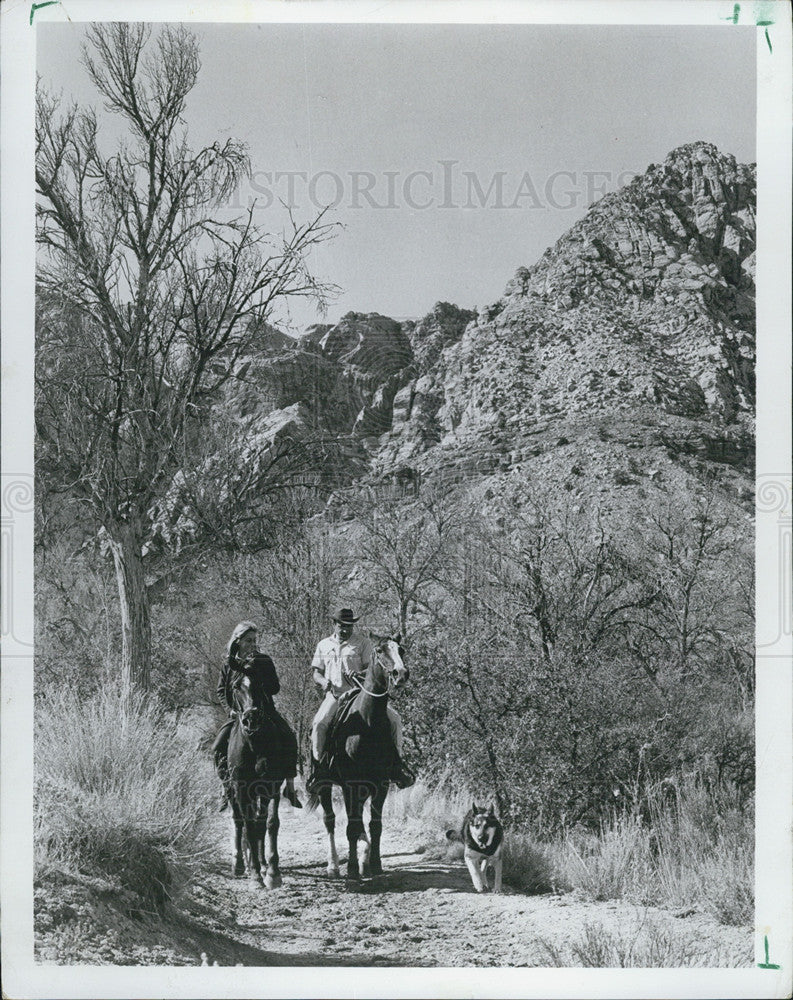 1980 Press Photo Nevada Deserts horseback riding - Historic Images