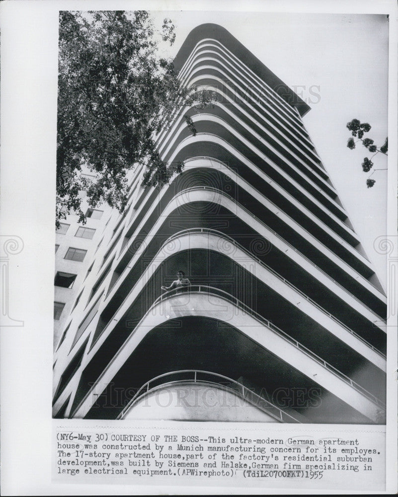 1955 Press Photo New apartment building in Germany built by Siemens and Halske - Historic Images