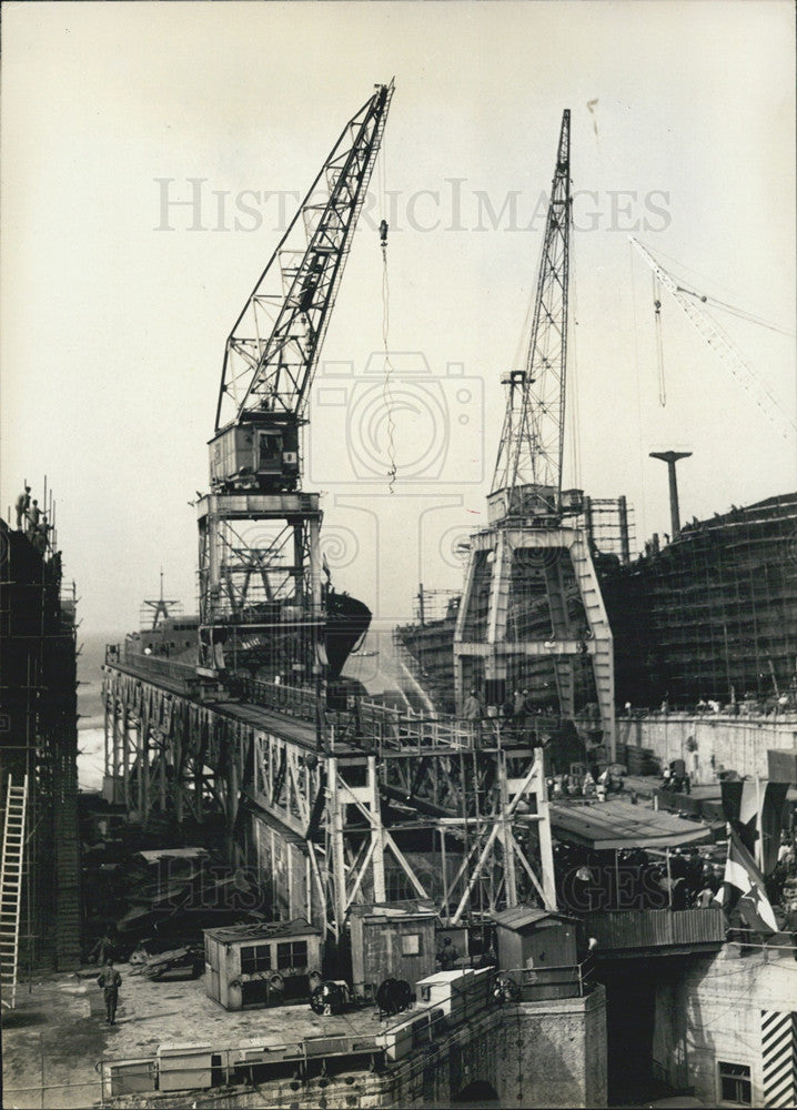 1961 Press Photo Yugoslav Ship Building 3 Maj Shipyard Rijoka - Historic Images