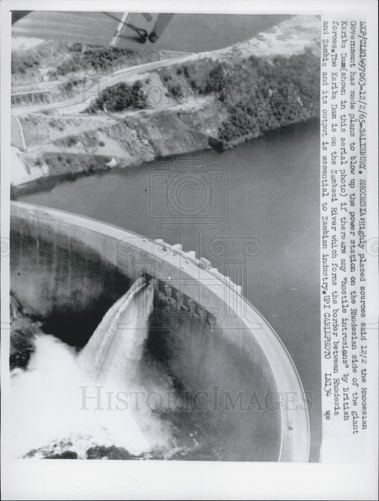 1965 Press Photo Rhodesian Government has made plans to blow up this power - Historic Images