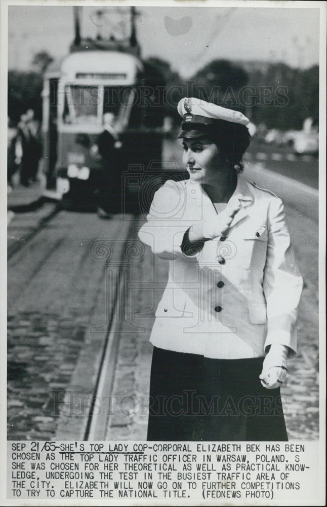 1965 Press Photo Corporal Elizabeth Bek Chosen As Top Female Traffic Officer - Historic Images