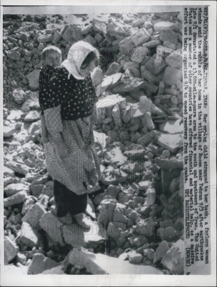 1962 Press Photo Earthquake stricken Tehran. - Historic Images