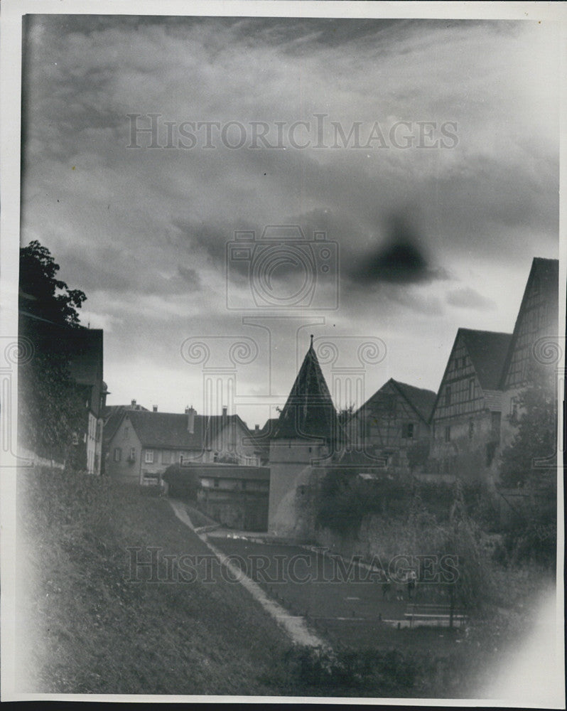 1934 Press Photo Medieval Wall Village of Rottenburg - Historic Images