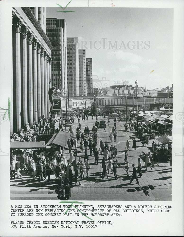 1966 Press Photo Planning for skyscrapers and shopping in Stockholm, Sweden - Historic Images