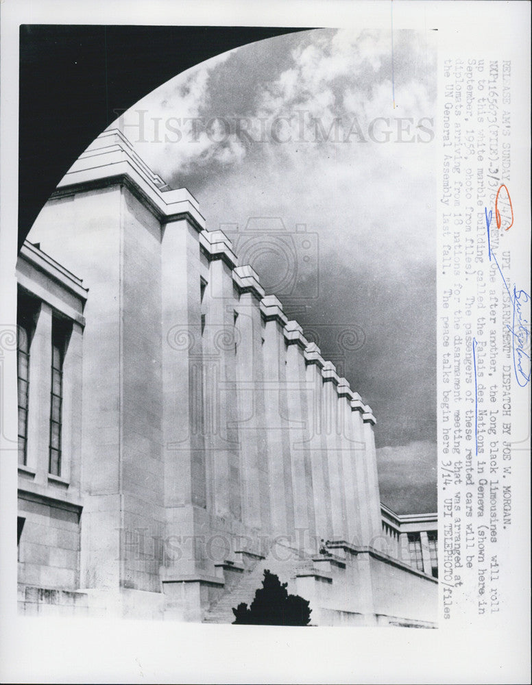 1962 Press Photo Falais Des Nations Geneva - Historic Images