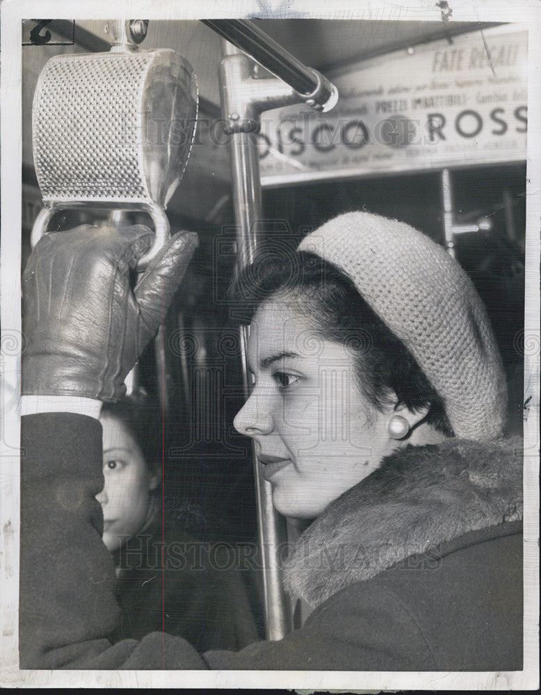 1953 Press Photo Loud speaker system on public transportation in Milan, italy - Historic Images