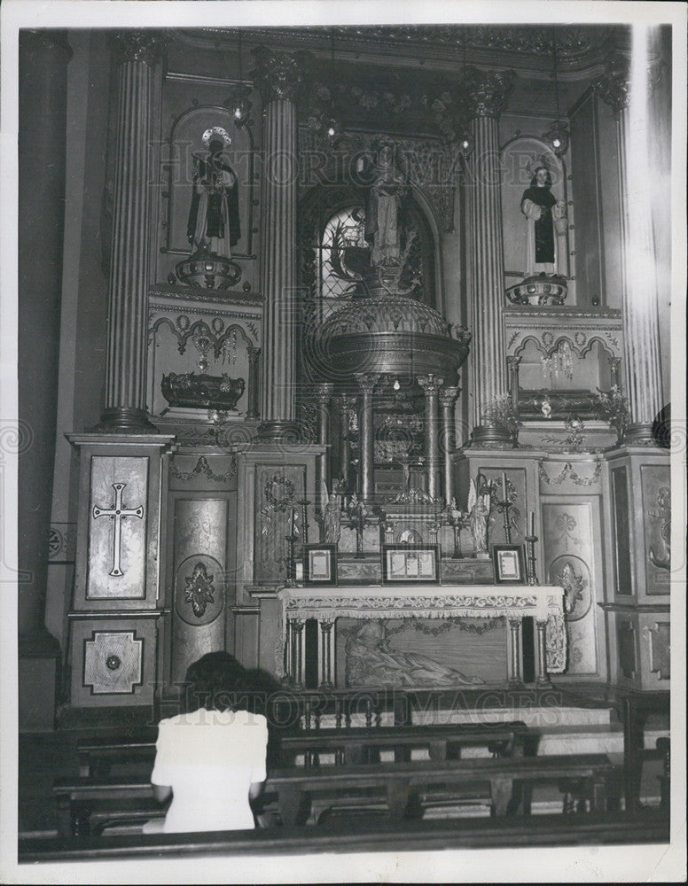 1946 Press Photo Alter at Santo Dimingo Church in Lima Peru - Historic Images