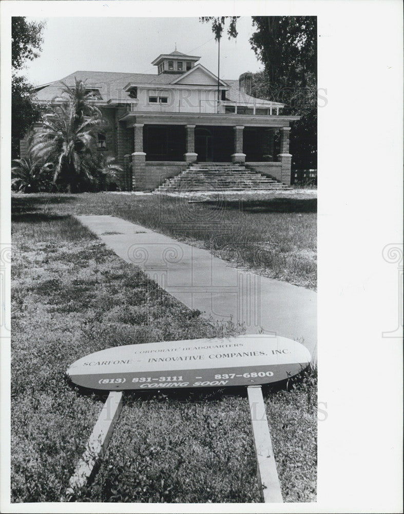 1988 Press Photo Biglow Mansion corner Bayshore Gandy boulevards 1908 national - Historic Images