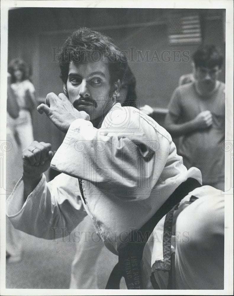 Undated Press Photo Don Seijas demonstrates foot blow TaeKwon Do - Historic Images