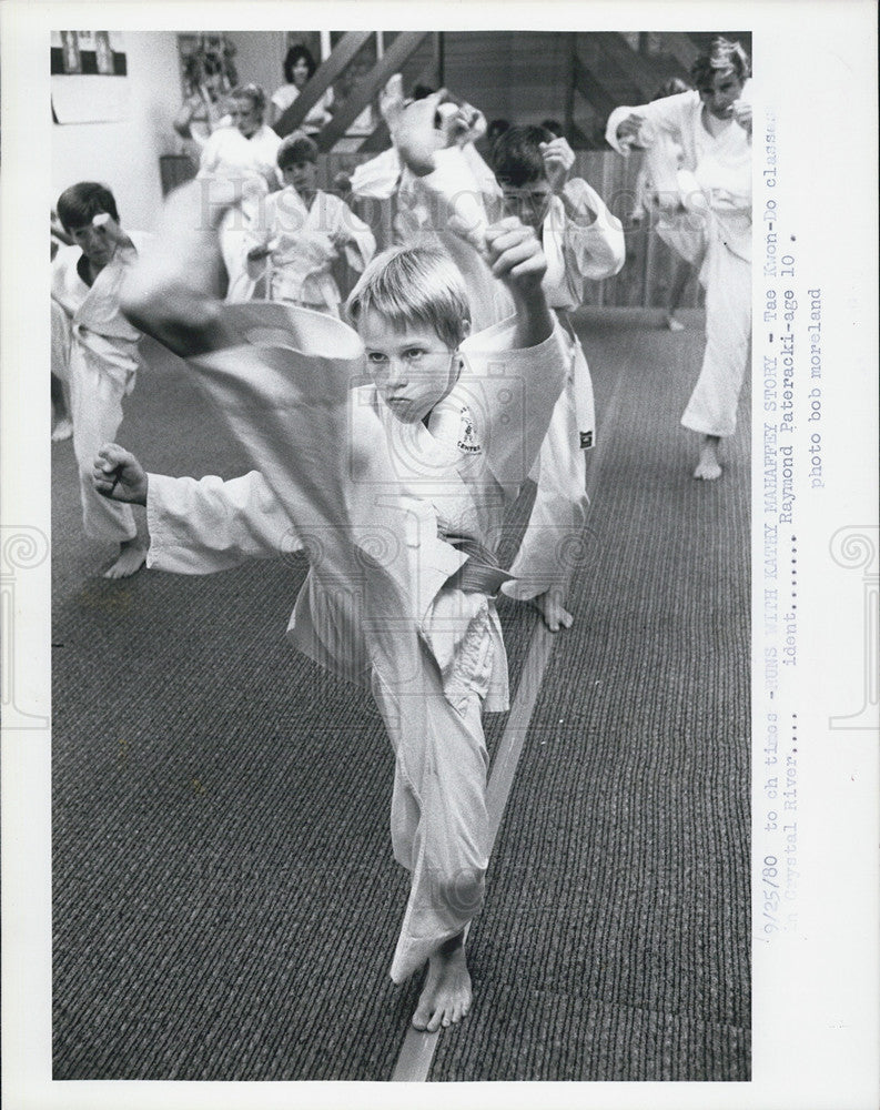 1980 Press Photo Raymond Pateracki Tae Kwon-Do good kick - Historic Images