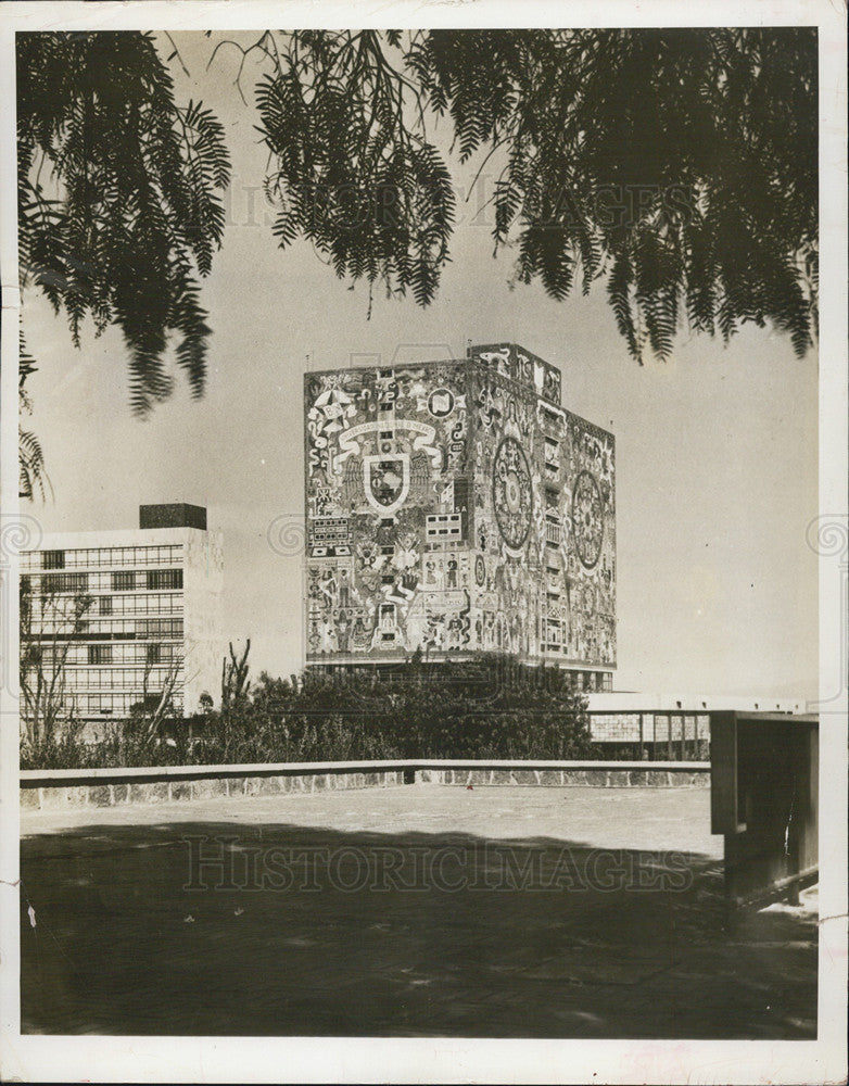 1962 Press Photo Mexico University City Library Mexico City - Historic Images