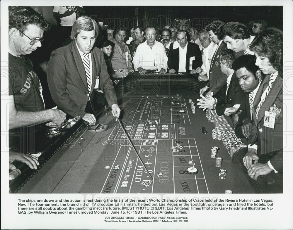 1981 Press Photo World Championship of Craps at Riviera Hotel Las Vegas - Historic Images