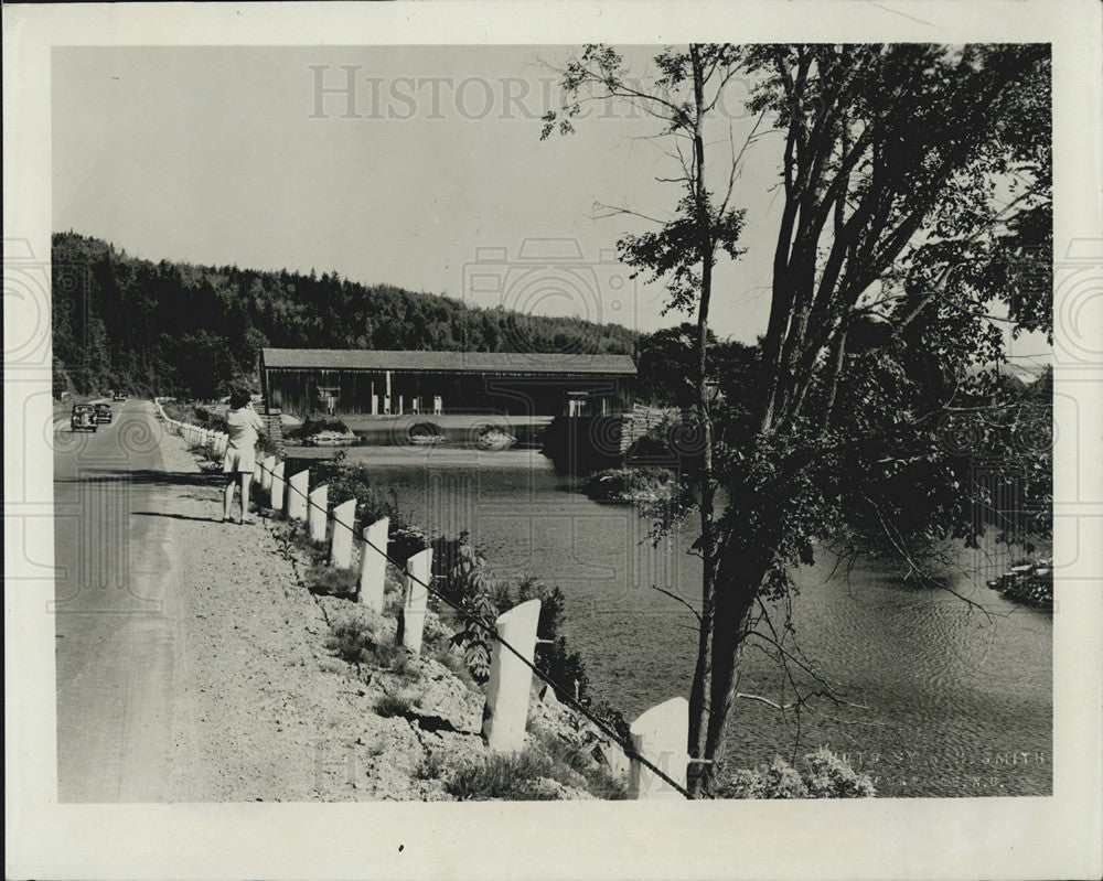 1922 Press Photo New Brunswick, Canada. covered bridges at Nashawak River. - Historic Images