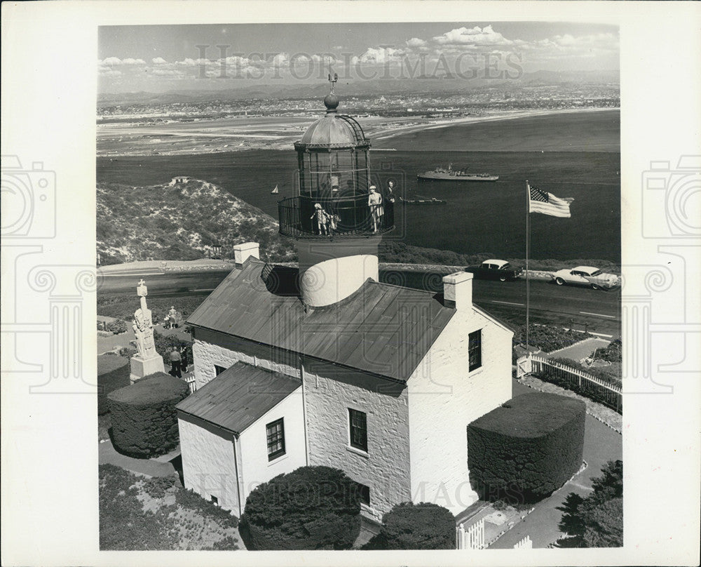 Undated Press Photo Cabrillo National Monument and Old Spanish Lighthouse in San Diego - Historic Images