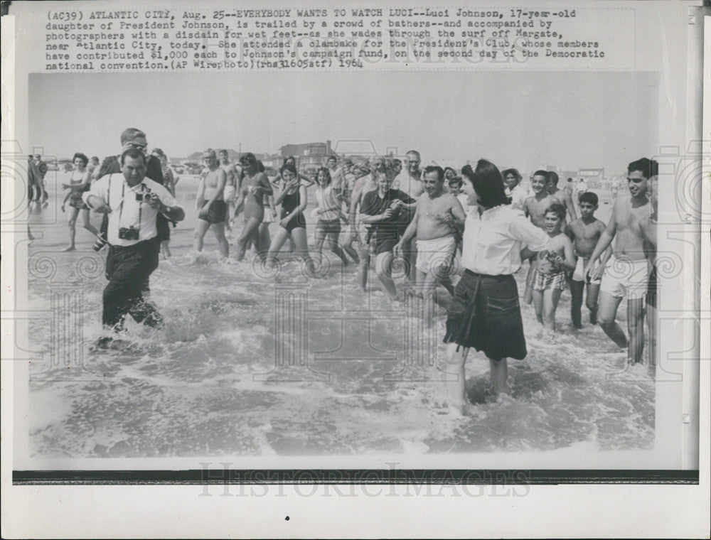 1964 Press Photo President Lyndon Johnson&#39;s Daughter Luci In Atlantic City - Historic Images