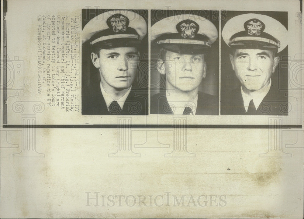 1969 Press Photo Officers To Testify In Court Of Inquiry Session, USS Pueblo - Historic Images