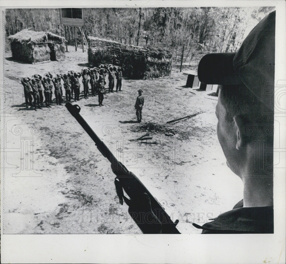 1966 Press Photo AF 4th Mobile Comm Group At Ft Stewart GA At Mock Prison - Historic Images