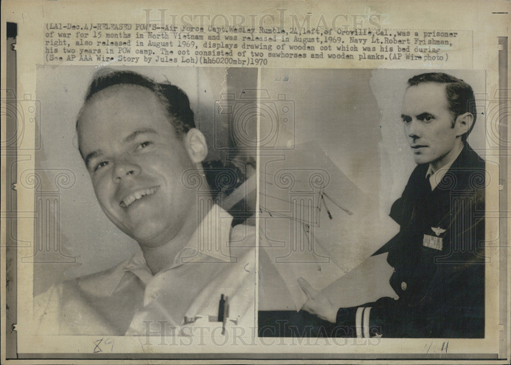 1970 Press Photo AF Capt Wesley Rumble Was POW In N Vietnam Shows Wood ...