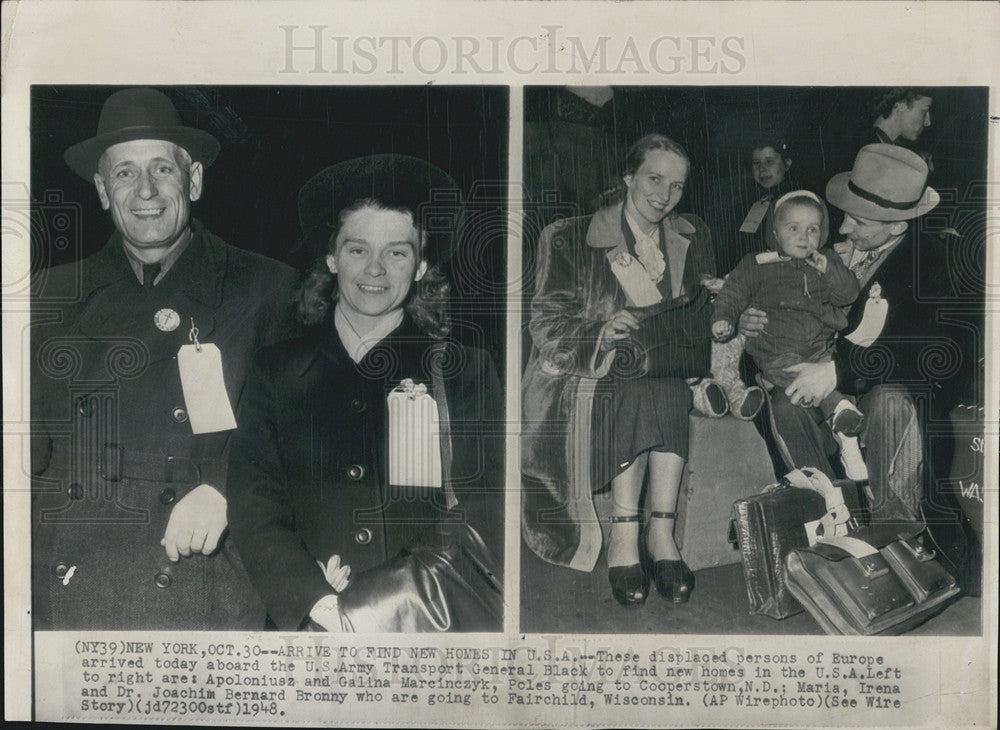 1948 Press Photo Displaced Europeans are placed in NJ, and WI. - Historic Images