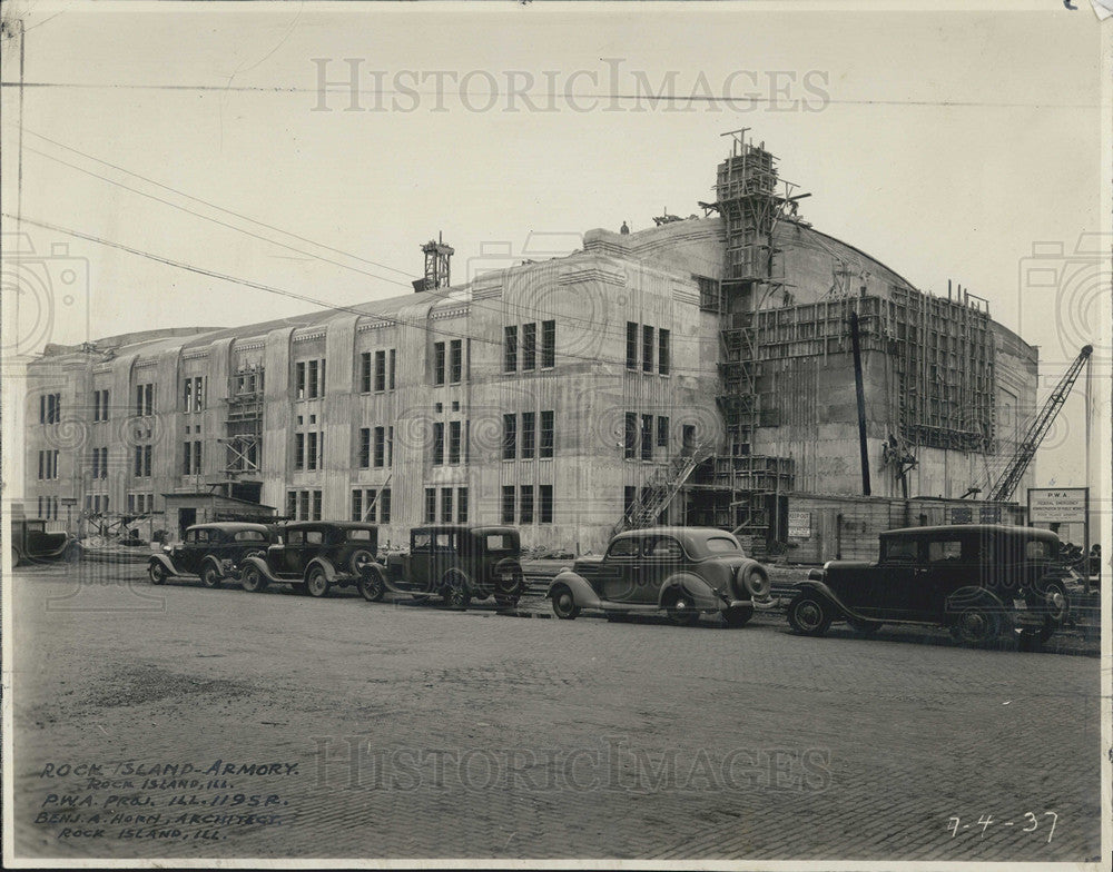 1937 Press Photo National Guard Armory in Rock Island, Il - Historic Images