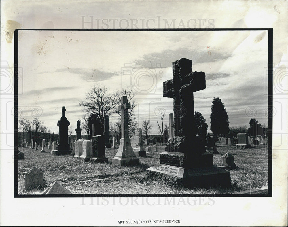 1982 Press Photo Christ Church Cannot Afford Upkeep Costs Congressional Cemetery - Historic Images