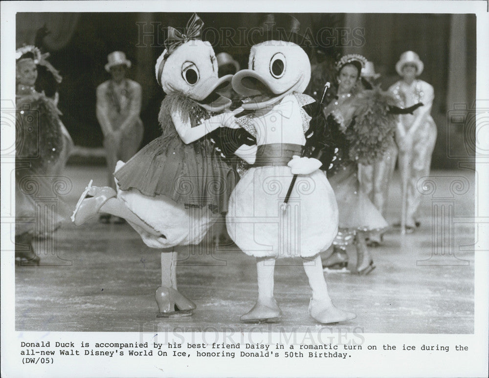 1987 Press Photo Disney World On Ice Honoring Donald&#39;s 50th Birthday - Historic Images