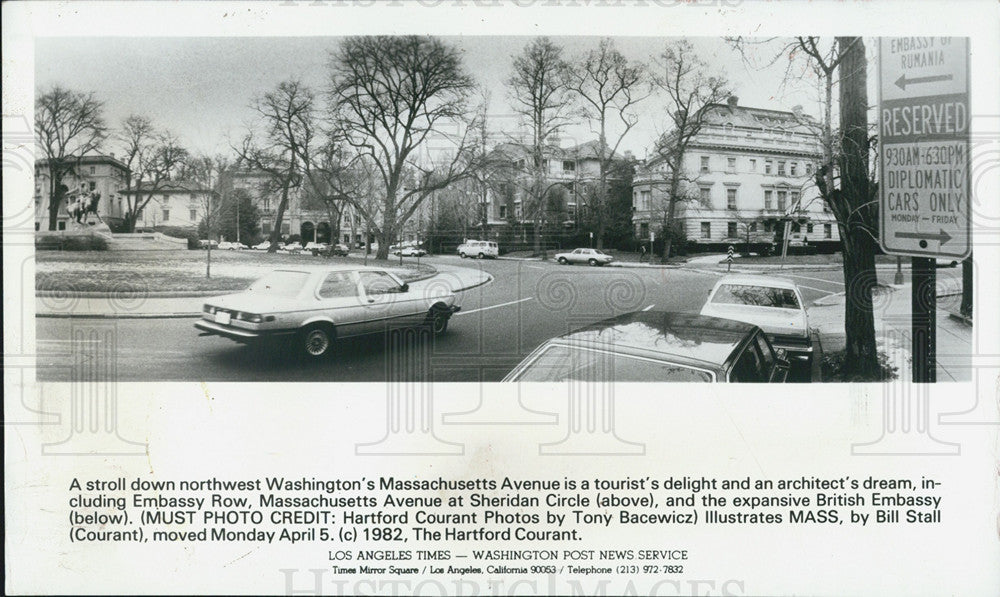 1982 Press Photo Washington Massachusetts Avenue Embassy Row - Historic Images