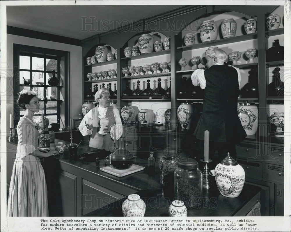 1981 Press Photo Galt Apothecary Shop, Duke of Gloucester Street, Williamsburg - Historic Images