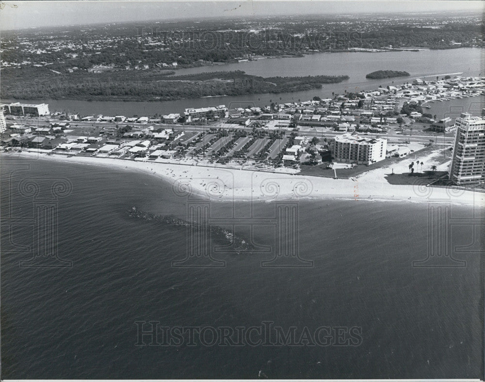 1986 Press Photo North Redington Shores Florida Breakwater Aerial - Historic Images