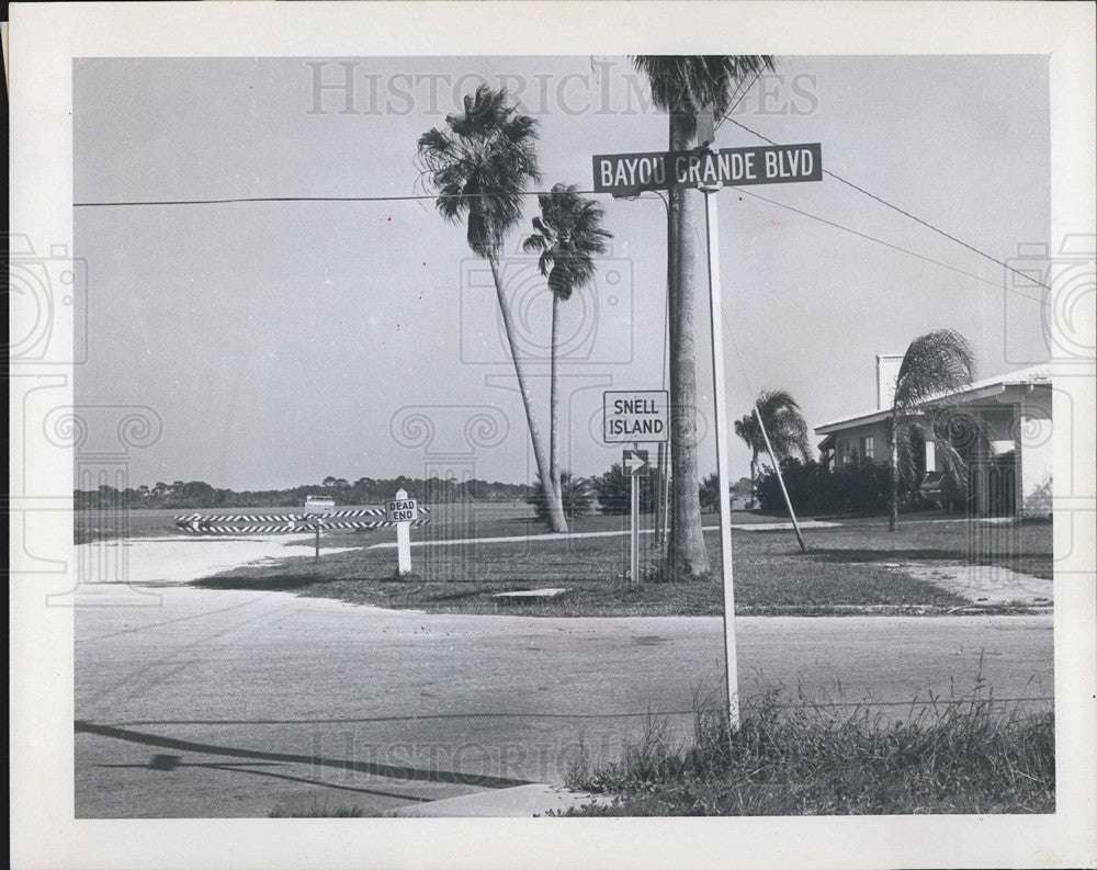 1966 Press Photo Boat Launching Ramp, Bayou Grande, St. Petersburg, Florida - Historic Images