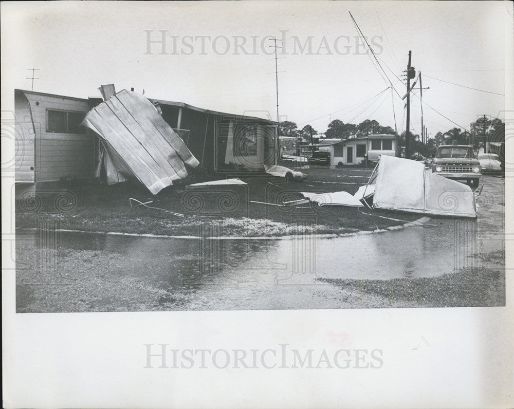 1966 Press Photo Tornado Damage, Pinellas Park Trailer Park - Historic Images