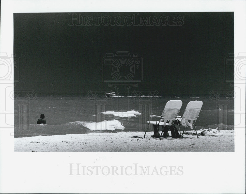 1991 Press Photo Thunderstorm, Indian Rocks Beach - Historic Images