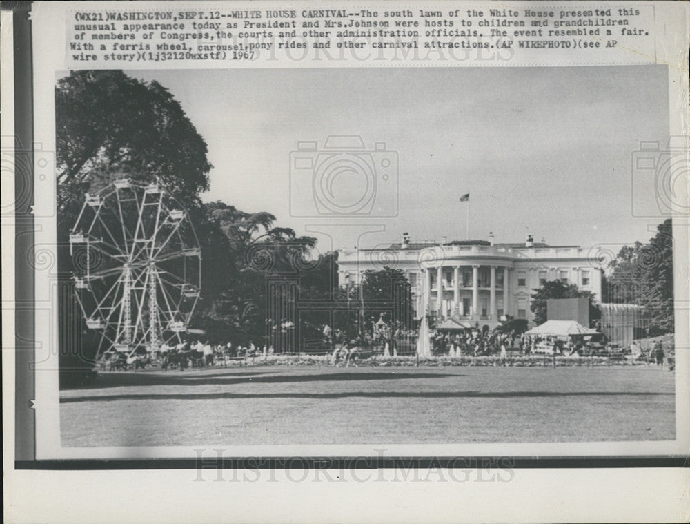 1967 Press Photo South Law, White House Carnival - Historic Images
