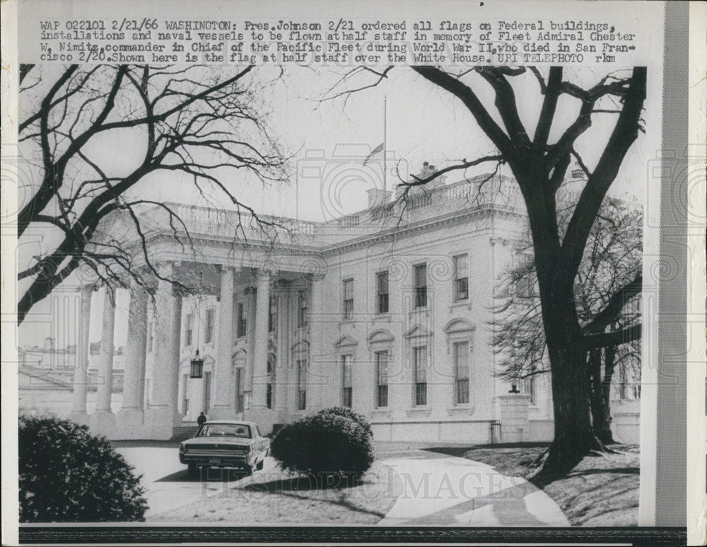 1966 Press Photo President Johnson ordered flags to be flown at half staff in - Historic Images