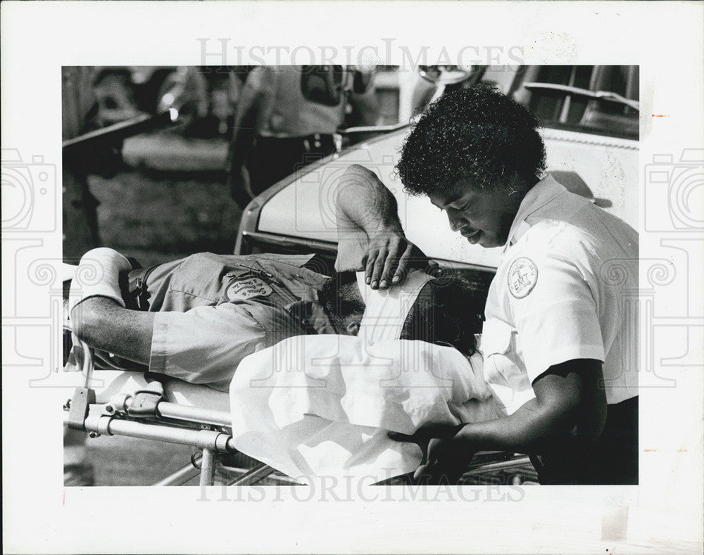 1985 Press Photo Explosion Victim, David Bankiwski - Historic Images