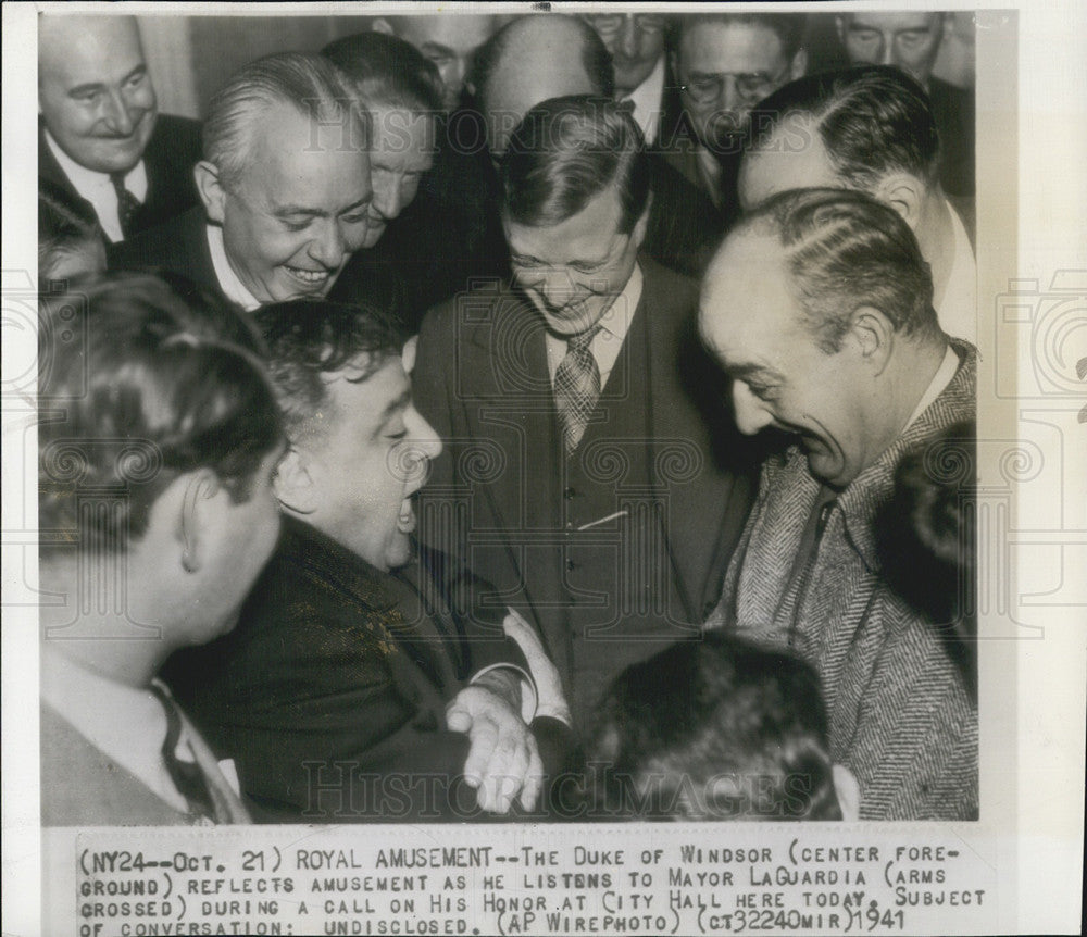 1941 Press Photo The Duke of Windsor with Mayor LaGuardia - Historic Images