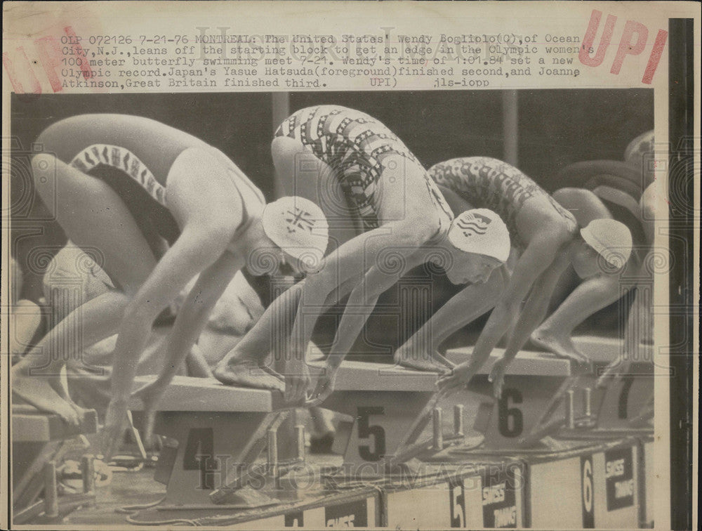 1976 Press Photo Women's 100 Meter Butterfly at Montreal Olympics - Historic Images