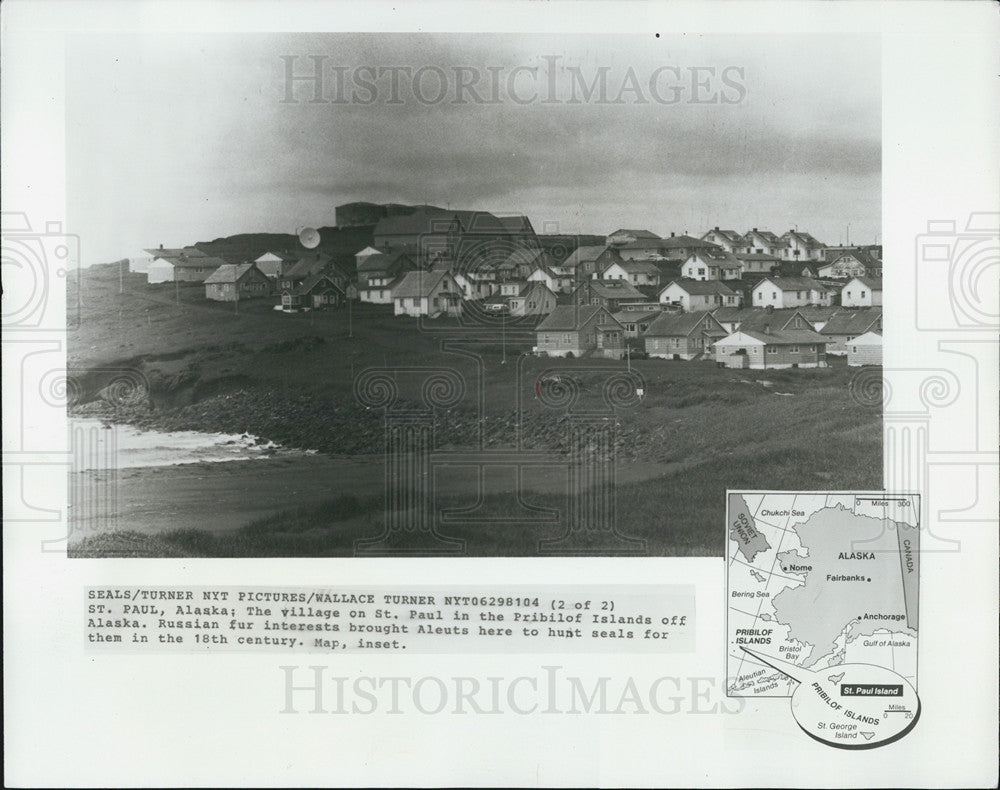 1981 Press Photo St. Paul Island Alaska Village Pribilof Islands Map - Historic Images