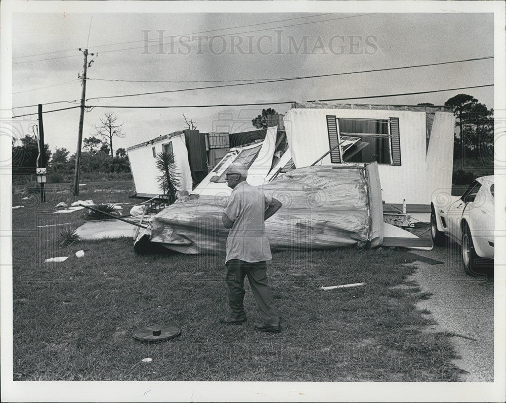 1976 Press Photo Mobile home damage tornado Tampa&#39;s Colonial Estates - Historic Images