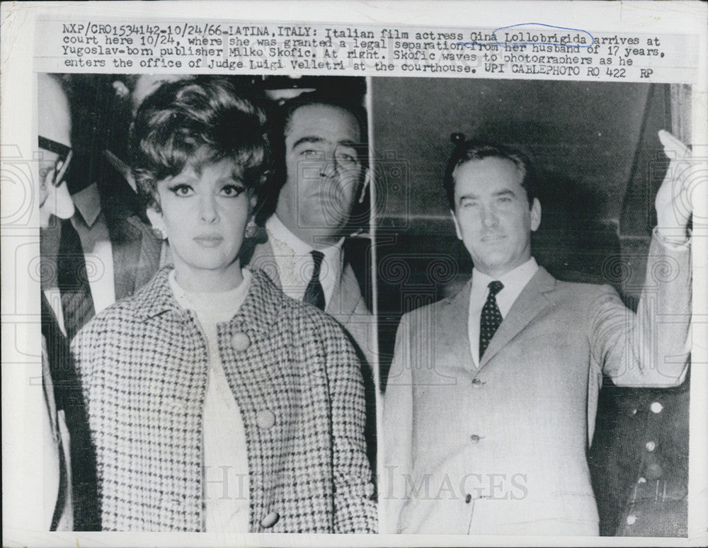 1966 Press Photo Gina Lollobrigida, Milko Skofic, Latina, Italy - Historic Images