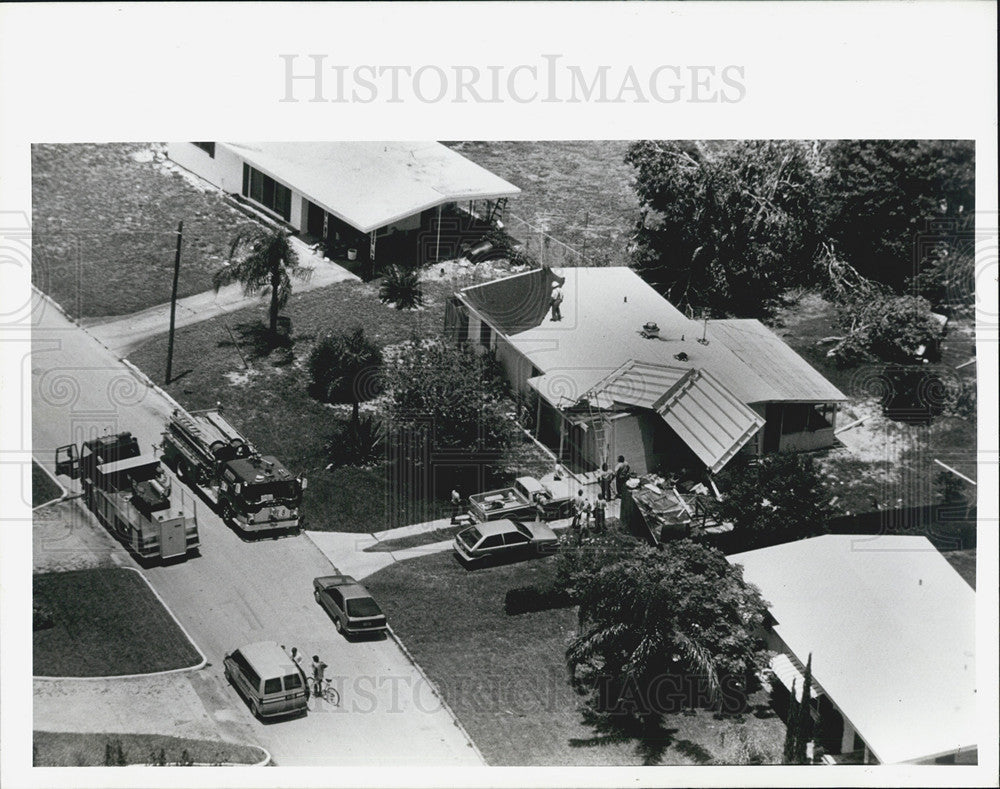 1988 Press Photo Tornado Damage, Pinellas County, Pompano Drive - Historic Images