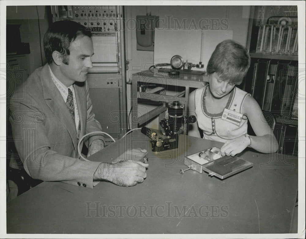 1973 Press Photo Cheryl Peltz, Charles Cothran, Marshall Space Flight Center - Historic Images