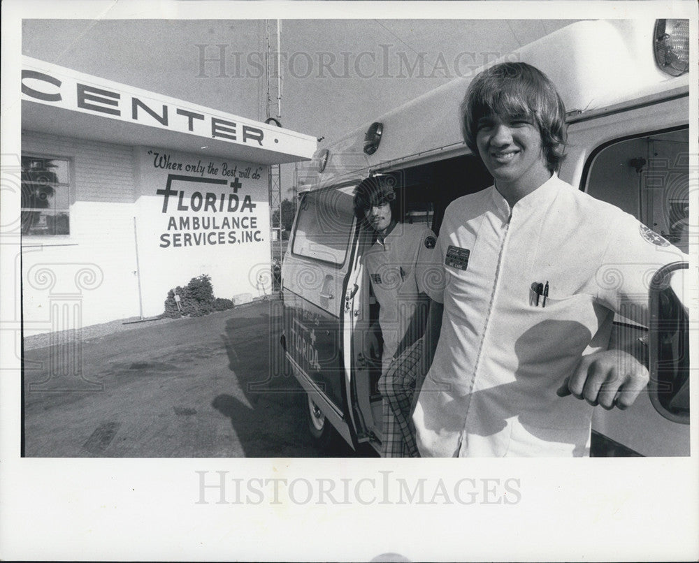 1974 Press Photo Florida Ambulance Drivers Bill Brooks Mike Soltis - Historic Images