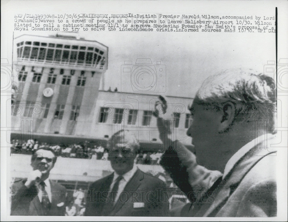 1965 Press Photo British Prime Minister Harold Wilson Lord Graham Salisbury - Historic Images