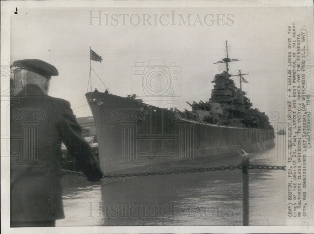 1945 Press Photo Cruiser St Paul Boston - Historic Images