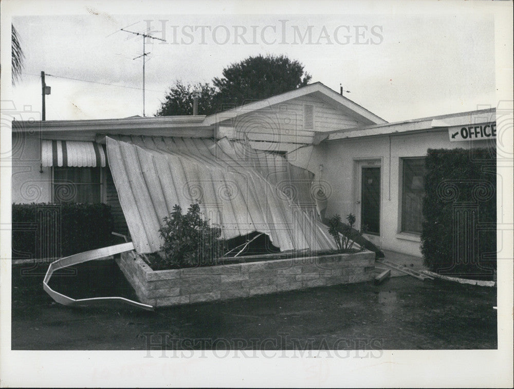 1971 Press Photo Patio Destroyed Tornado Seminole Florida Redington Shores - Historic Images